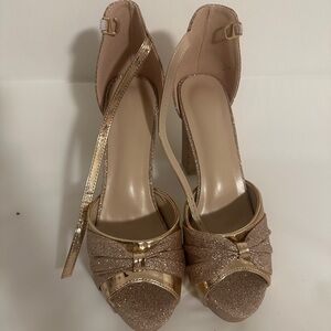 Peep Toe Block Heel Pumps